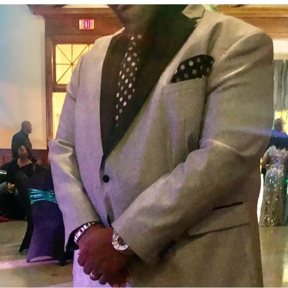 JF J.Ferrar Silver Blazer with Black Details